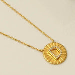 Load image into Gallery viewer, Personalized Initial Medallion Necklace, 14k Solid Gold, Natural Diamond, Custom Jewelry, Minimalist Stacking Necklace, Gift For Her
