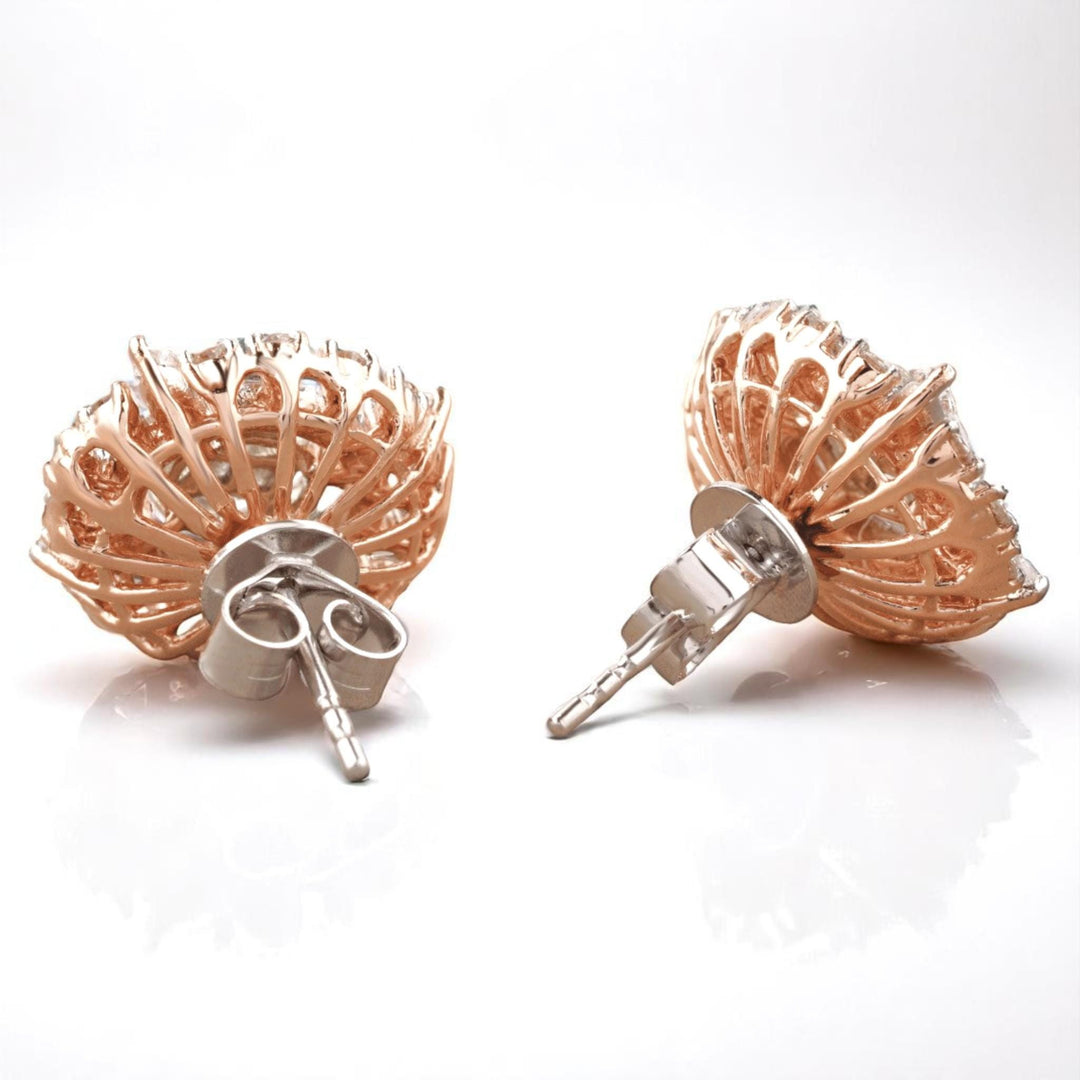 Oval Cluster Diamond Stud, 14k Solid Gold, Natural Diamonds, Marquise Floral Halo Earrings, Illusion Cocktail Studs, Statement Jewelry