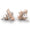 Load image into Gallery viewer, Leaflet Floral Diamond Stud Earrings, 14k Solid Gold, Natural Diamonds, Princess Marquise Cluster Jewelry,  Cocktail Statement Earrings
