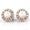 Load image into Gallery viewer, Pearl Diamond Halo Studs, 14K Solid Gold, Fancy Natural Diamonds, Bridal Wedding Earrings, Statement Cocktail Jewelry
