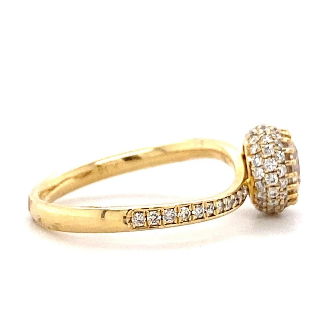 Solitaire Diamond Engagement Ring, 14k Solid Gold, Natural Diamonds Cluster Ring, , Promise Ring Gift For Her