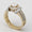 Load image into Gallery viewer, Round Solitaire Halo Diamond Ring, 14k Solid Gold, Natural Diamonds, Halo Engagement Ring, Dual Tone Ring, Bridal Jewelry, Gift For Her
