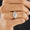 Load image into Gallery viewer, Solitaire Diamond Engagement Ring, Tessellation Effect, 14k Solid Gold, Natural Diamonds, Floral Ring, Dual Tone, Gift For Her
