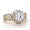 Load image into Gallery viewer, Solitaire Diamond Engagement Ring, Tessellation Effect, 14k Solid Gold, Natural Diamonds, Floral Ring, Dual Tone, Gift For Her
