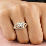 Load image into Gallery viewer, Round Solitaire Diamond Ring, 14k Solid Gold, Engagement Ring, Split Shank, Natural Diamonds, Wedding Bridal Jewelry, Gift For Her
