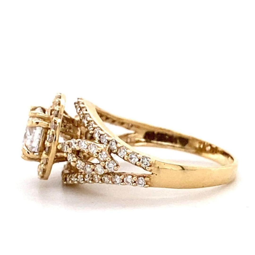 Round Solitaire Diamond Ring, 14k Solid Gold, Engagement Ring, Split Shank, Natural Diamonds, Wedding Bridal Jewelry, Gift For Her