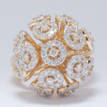Load image into Gallery viewer, Orb Statement Diamond Ring, Blossom Floral Ring, 14k Solid Gold, Natural Diamonds, Cluster Dome Ring, Bold Cocktail Jewelry, Gift For Her
