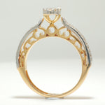 Load image into Gallery viewer, Oval Cluster Natural Diamond Ring: 14k Solid Gold Baguette &amp; Round Illusion Set Ring, HRD Certified, Ready To Ship
