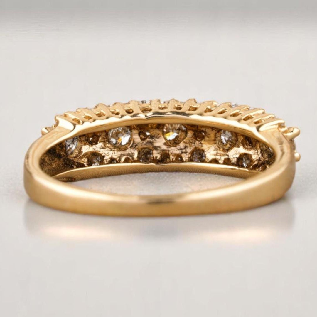 Solitaire Diamond Ring,14k Solid Gold, Natural Diamonds, Eternity Band, Cluster Statement Ring, Stacking Jewelry, Gift For Her