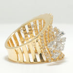 Load image into Gallery viewer, Marquise Diamond Ring, 14k Solid Gold, Natural Diamonds, Wide Band Cocktail Ring, Dual Tone Cluster Ring, Statement Jewelry, Gift For Her
