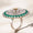 Load image into Gallery viewer, Emerald Flower Diamond Ring, 14k Solid Gold, Natural Diamonds, Floral Pearl Jewelry, Cocktail Statement Ring, Birthstone Ring
