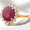 Load image into Gallery viewer, Oval Ruby Diamond Ring, 14k Solid Gold, Natural Diamonds, Cocktail Ring, Gemstone Halo Jewelry, Statement Ring, Gift For Her
