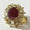 Load image into Gallery viewer, Oval Ruby Baguette Halo Ring, 14k Solid Gold, Natural Diamonds, July Gemstone, Birthstone Statement Ring, Bold Cocktail Ring, Gift For Her
