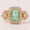 Load image into Gallery viewer, Emerald Cut Green Diamond Ring, 14K Solid Gold, Natural Diamonds, Halo Cocktail Gemstone Ring, Statement Bridal Jewelry, Gift For Her
