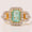 Load image into Gallery viewer, Emerald Cut Green Diamond Ring, 14K Solid Gold, Natural Diamonds, Halo Cocktail Gemstone Ring, Statement Bridal Jewelry, Gift For Her
