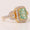 Load image into Gallery viewer, Emerald Cut Green Diamond Ring, 14K Solid Gold, Natural Diamonds, Halo Cocktail Gemstone Ring, Statement Bridal Jewelry, Gift For Her
