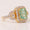 Load image into Gallery viewer, Emerald Cut Green Diamond Ring, 14K Solid Gold, Natural Diamonds, Halo Cocktail Gemstone Ring, Statement Bridal Jewelry, Gift For Her
