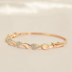 Load image into Gallery viewer, Wavy Natural Diamond Pave Cuff Bracelet: 14k Solid Gold Stackable Minimalist Jewelry, IGI Certified, Ready To Ship
