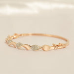 Load image into Gallery viewer, Wavy Natural Diamond Pave Cuff Bracelet: 14k Solid Gold Stackable Minimalist Jewelry, IGI Certified, Ready To Ship
