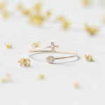 Load image into Gallery viewer, Floral Diamond Open Cuff Bracelet, 14K Solid Gold, Natural Diamond, Halo Statement Jewelry, Stackable Minimalist Bracelet, Everyday Bracelet
