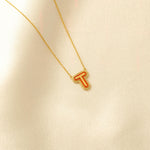 Load image into Gallery viewer, Personalized Initial Halo Diamond Enamel Necklace, 14k Solid Gold, Natural Diamonds, Minimalist Custom Jewelry, Everyday Layering Jewelry
