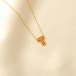 Load image into Gallery viewer, Personalized Initial Halo Diamond Enamel Necklace, 14k Solid Gold, Natural Diamonds, Minimalist Custom Jewelry, Everyday Layering Jewelry
