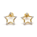 Load image into Gallery viewer, Kids Sparkling Star Diamond Stud Earrings, 14k Solid Gold, Natural Diamonds, Kids jewelry, Gift for toddlers, girls and kids Gift For Her
