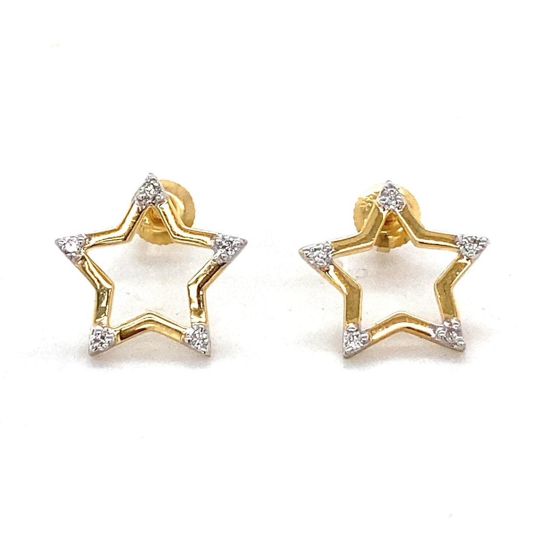 Kids Sparkling Star Diamond Stud Earrings, 14k Solid Gold, Natural Diamonds, Kids jewelry, Gift for toddlers, girls and kids Gift For Her