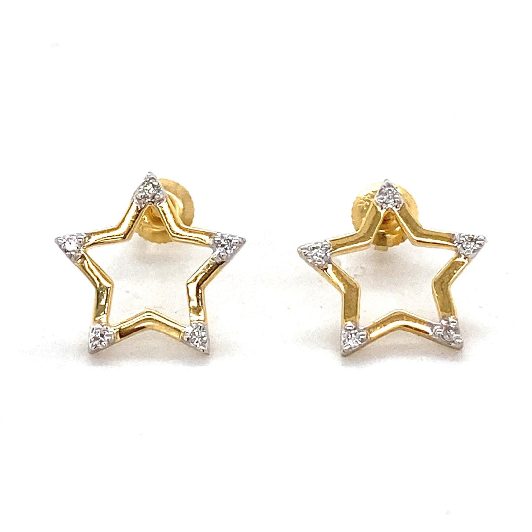 Kids Sparkling Star Diamond Stud Earrings, 14k Solid Gold, Natural Diamonds, Kids jewelry, Gift for toddlers, girls and kids Gift For Her