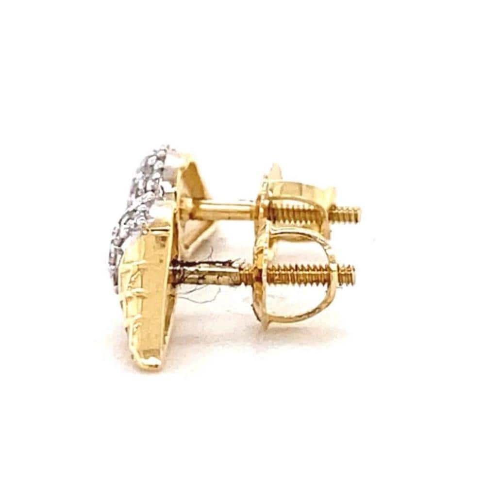 Kids Cone Ice Cream Diamond Stud Earrings, 14k Solid Gold, Natural Diamonds, Summer Jewelry, Gift for toddlers/girls/kids