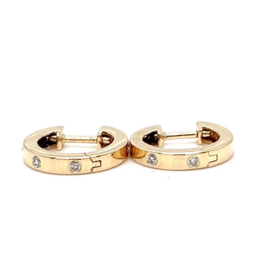 Diamond Huggie Kids Earrings, 14k Solid Gold, Natural Diamonds, Kids jewelry,  Minimalist Everyday Hoops, Gift for toddlers, girls and kids