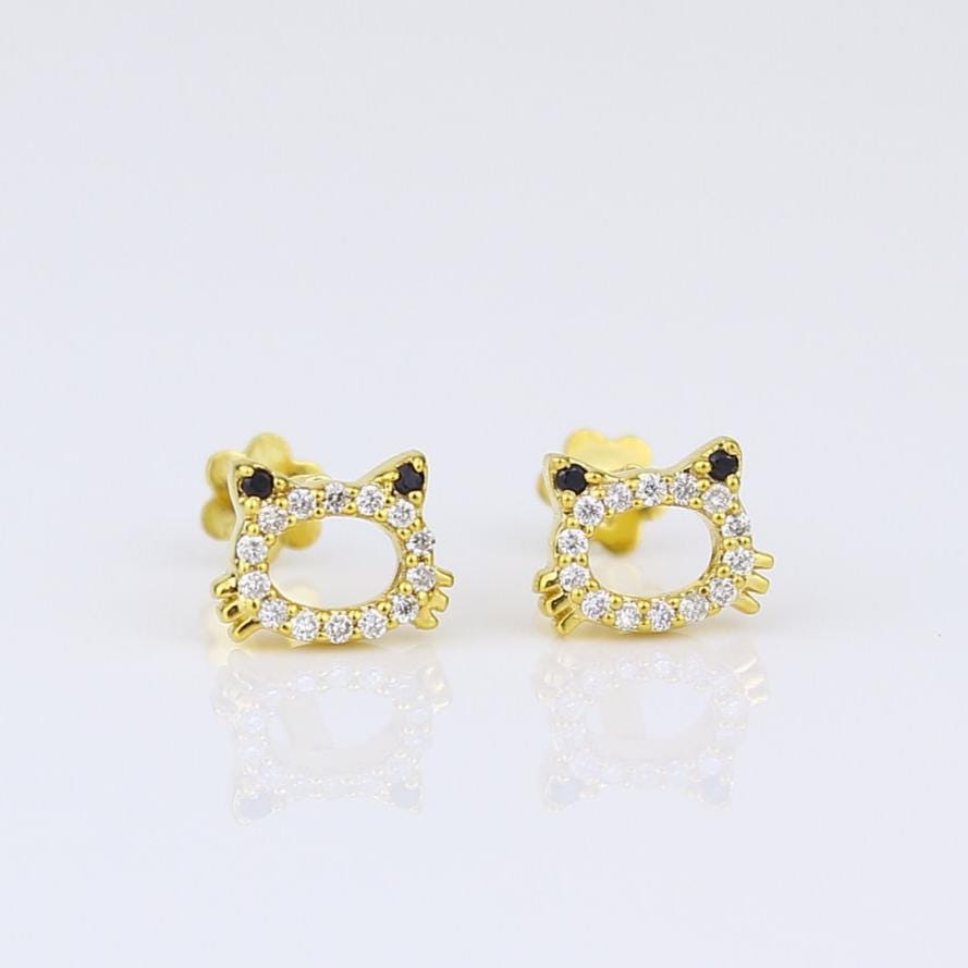 Kids Frog Diamond Stud Earrings, 14k Solid Gold, Natural Diamonds, Kids Jewelry, Gift for toddlers, girls and kids Gift For Her