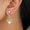 Load image into Gallery viewer, Pearl Drop Diamond Dangle Earrings, 14K Solid Gold, Natural Diamonds, Bridal Jhumka Earrings, Statement Cocktail Earrings
