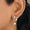 Load image into Gallery viewer, Pearl Drop Huggie Earrings, 14k Solid Gold, Natural Diamonds, Illusion Set Statement Jewelry, Bridal Cocktail Earrings
