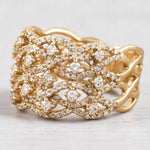 Load image into Gallery viewer, Criss Cross Diamond Ring, 14k solid gold, Natural Diamonds, Wedding Broad Band, Cocktail Statement Ring, Wide Band Ring, Gift For Her
