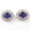 Load image into Gallery viewer, Oval Blue Sapphires Halo Diamond Earrings, 14K Solid Gold, Natural Diamonds, Gemstone Everyday Studs, Bridal Wedding Jewelry
