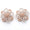 Load image into Gallery viewer, Flower Diamond Stud Earrings, 14k Solid Gold, Natural Diamonds, Fancy Dual Tone Studs, Cocktail Statement Jewelry, Baguette Petal Jewelry
