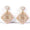 Load image into Gallery viewer, Floral Diamond Dangle Earrings, 14k Solid Gold, Natural Diamonds, Honeycomb Square Enamel Drops, Cocktail Statement Jewelry
