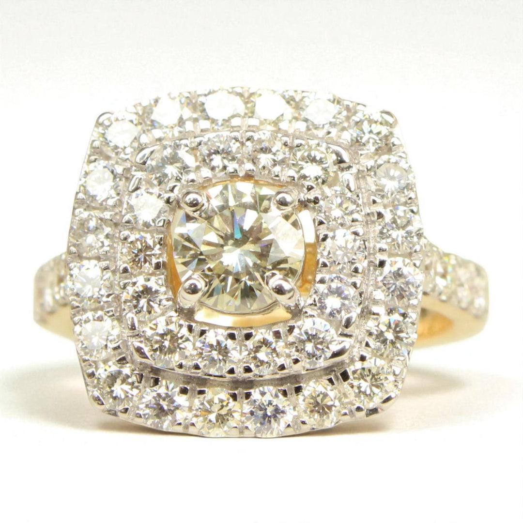 Solitaire Square Diamond Ring, 14k Solid Gold, Illusion Setting, Wedding Engagement Ring, Natural Diamonds, Gift For Her