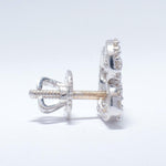 Load image into Gallery viewer, Baguette Diamond Studs Earrings, 14k Solid Gold, Natural Diamonds, Minimalist Earrings, Everyday Statement Earrings, Illusion Set Studs
