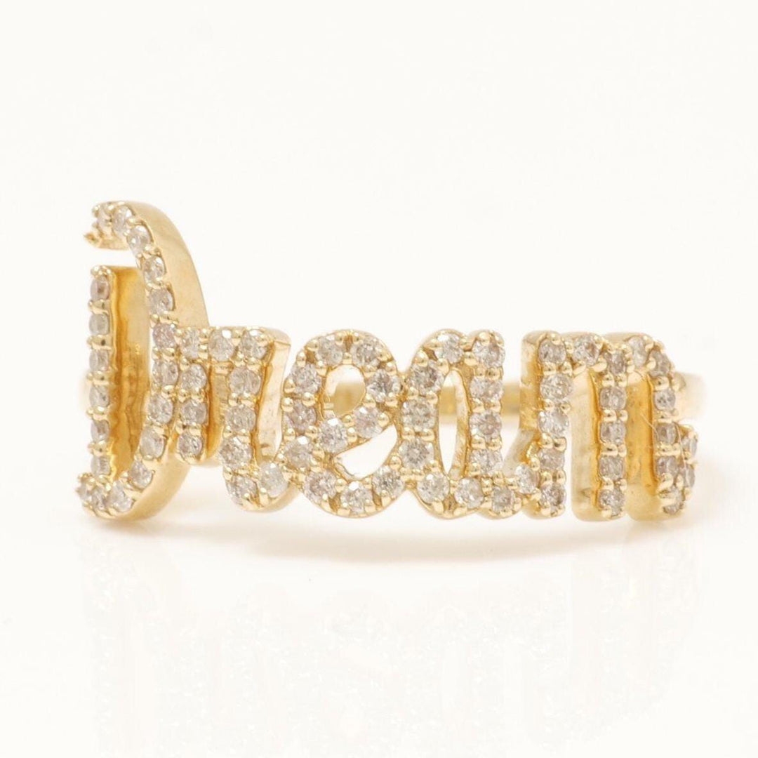 Dream Diamond Ring, 14k Solid Gold, Natural Diamonds, Personalized Statement Ring, Inspirational Jewellery, Everyday Ring, Certified Jewelry
