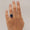 Load image into Gallery viewer, Blue Sapphire Diamond Halo Ring, 14k Solid Gold, Natural Diamonds, Gemstone Cabochon Jewelry, Statement Ring, Ready To Ship, HRD Certified
