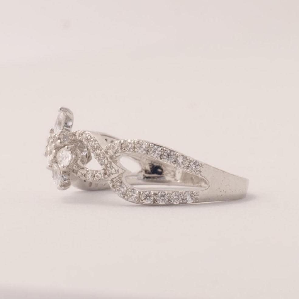 Vine Leaf Diamond Art Deco Ring, 14k Solid Gold Ring, Statement Ring, Pear and Marquise  Natural Diamond, Gift For Her