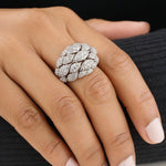 Load image into Gallery viewer, Dome Cluster Diamond Ring, 14k Solid Gold, Natural Diamonds, Bold Cocktail Ring, Statement Ring, Evening Jewelry, Gift For Her
