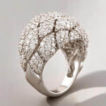 Load image into Gallery viewer, Dome Cluster Diamond Ring, 14k Solid Gold, Natural Diamonds, Bold Cocktail Ring, Statement Ring, Evening Jewelry, Gift For Her
