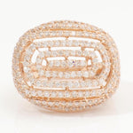 Load image into Gallery viewer, Concentric Oval Diamond Ring, 14K Solid Gold, Natural Diamonds, Multi-Layer Cocktail Ring, Evening Statement Jewelry, Gift For Her
