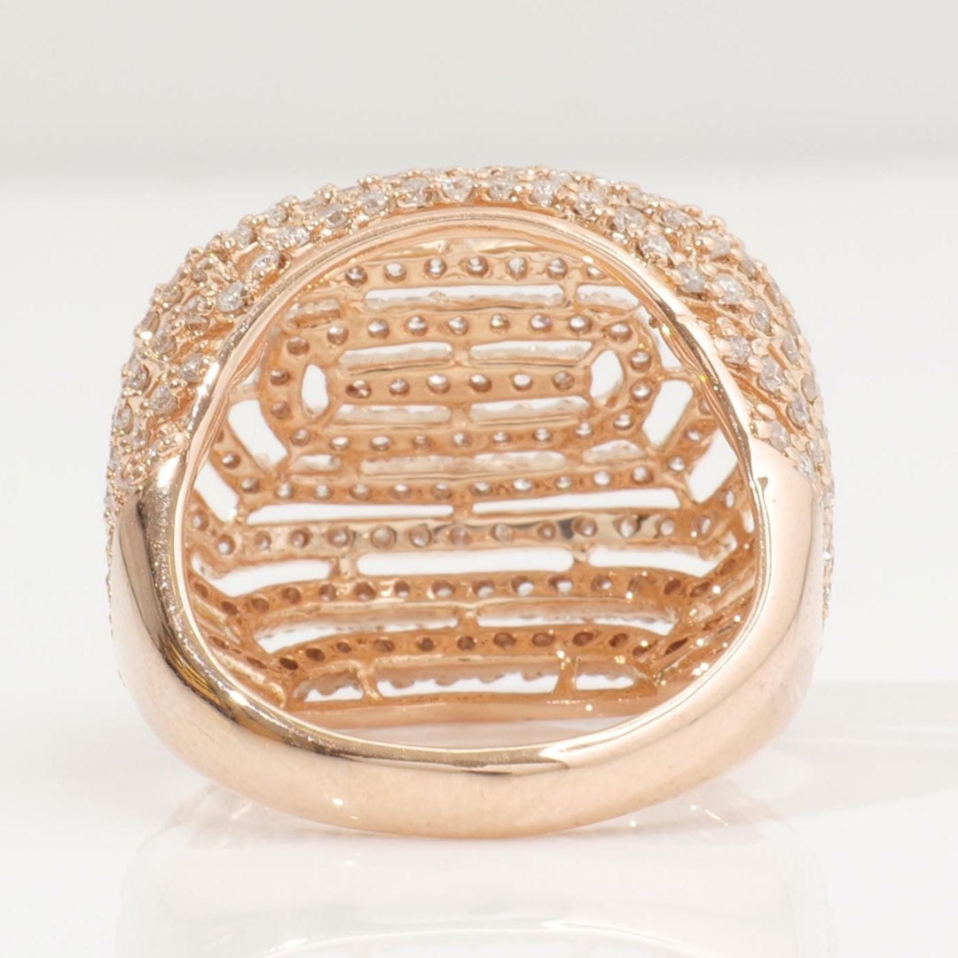 Concentric Oval Diamond Ring, 14K Solid Gold, Natural Diamonds, Multi-Layer Cocktail Ring, Evening Statement Jewelry, Gift For Her