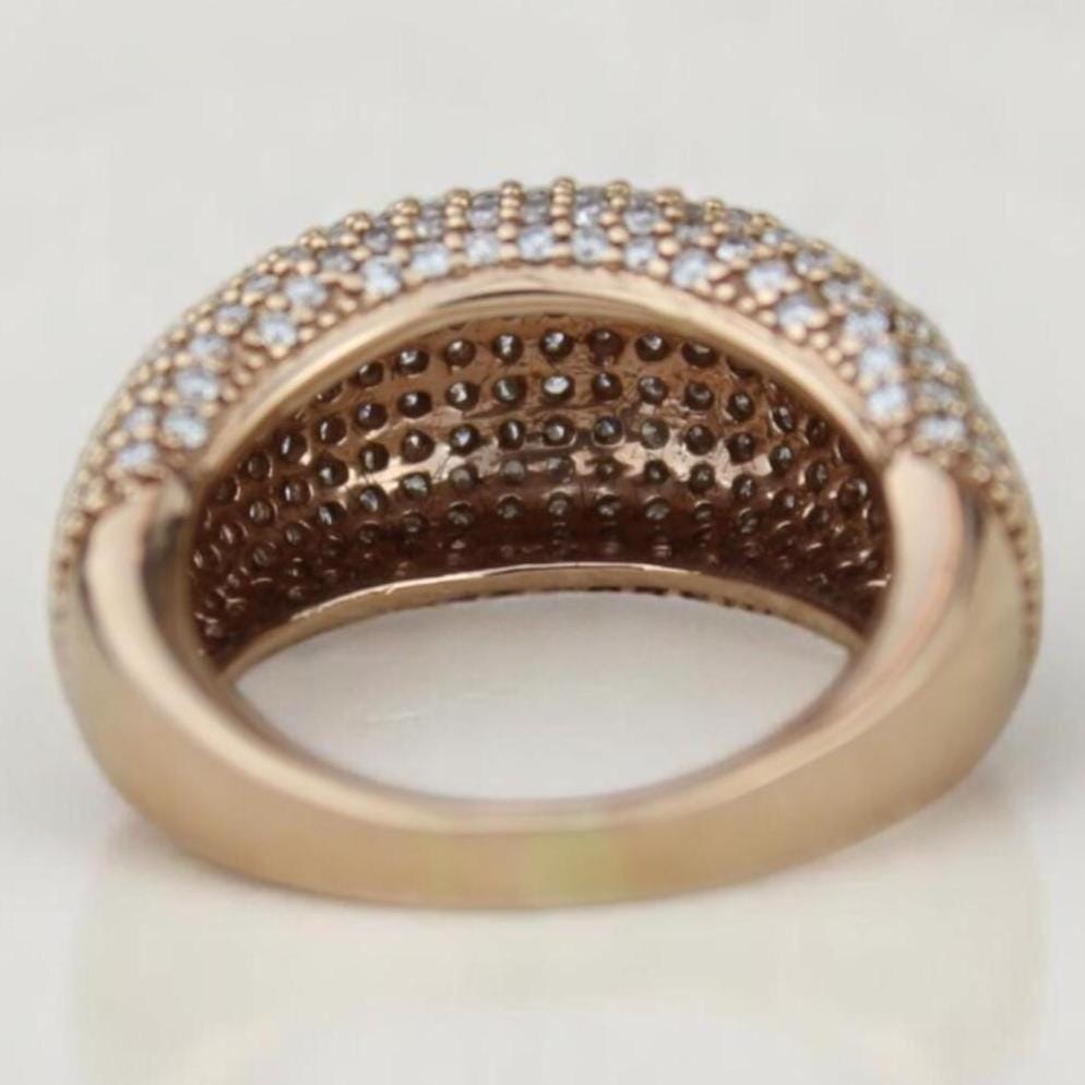 Pave Dome Diamond Ring, 14k Solid Gold, Natural Diamonds, Wide Band Statement Ring, Cocktail Jewelry, Bold Chunky Ring, Gift for Her