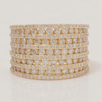 Load image into Gallery viewer, Diamond Eternity Ring, 14k Solid Gold, Natural Diamonds, Cocktail Broad Band, Channel Set Wide Ring, Bridal Statement Ring, Gift For Her
