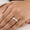 Load image into Gallery viewer, Emerald Illusion Wedding Ring, 14k Solid Gold, Baguette &amp; Round Natural Diamonds, Stackable Eternity Band, Gift For Her

